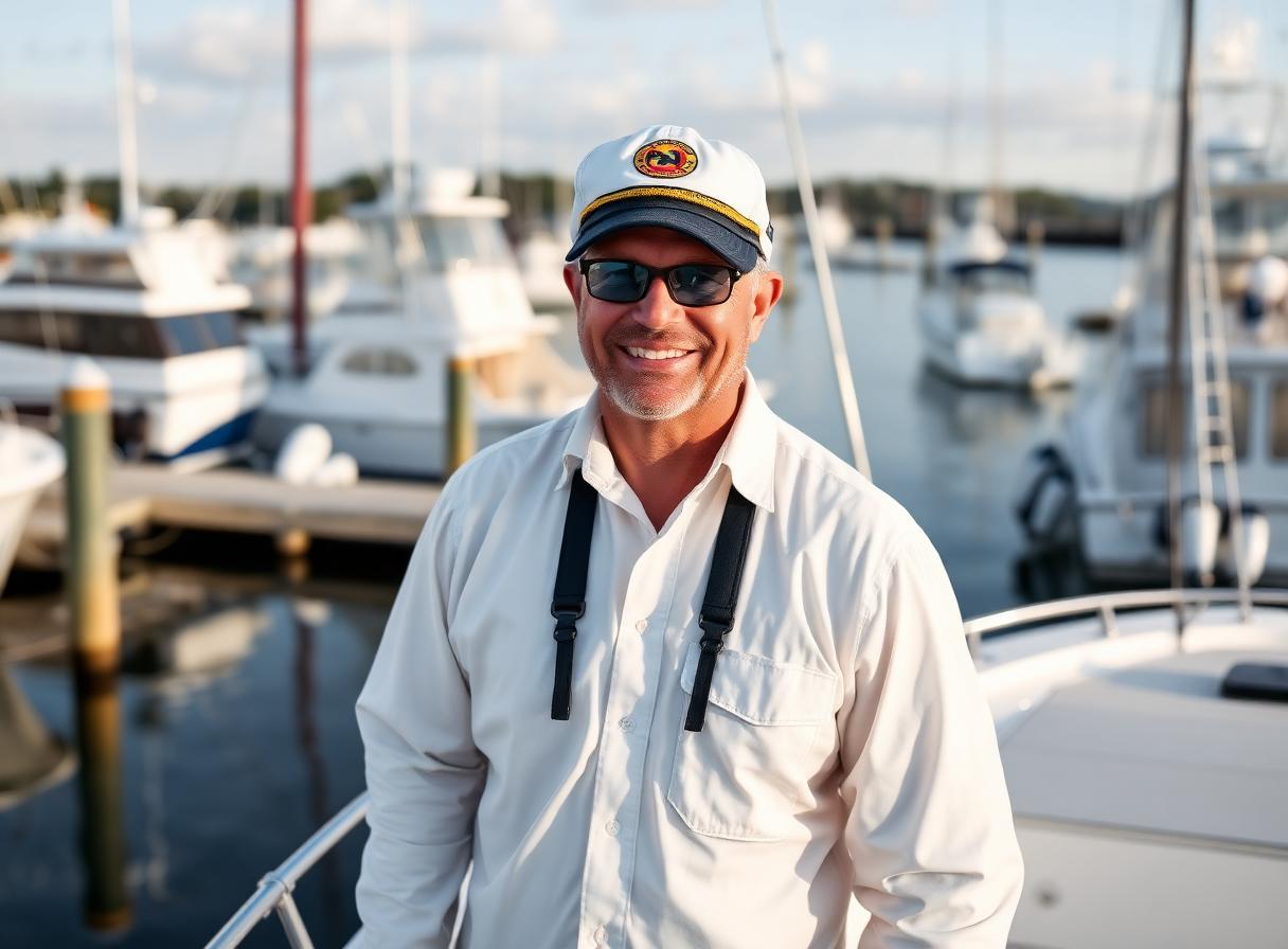 Captain at Galveston marina